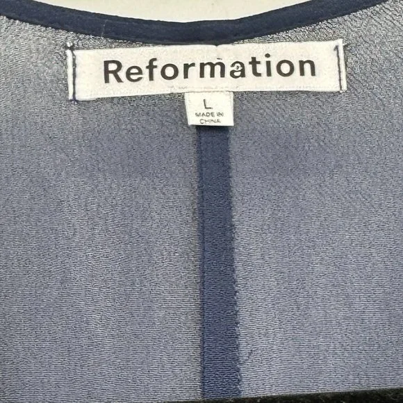 Reformation Winslow Maxi Evening WrapNavy Blue Dress - Picture 4 of 11